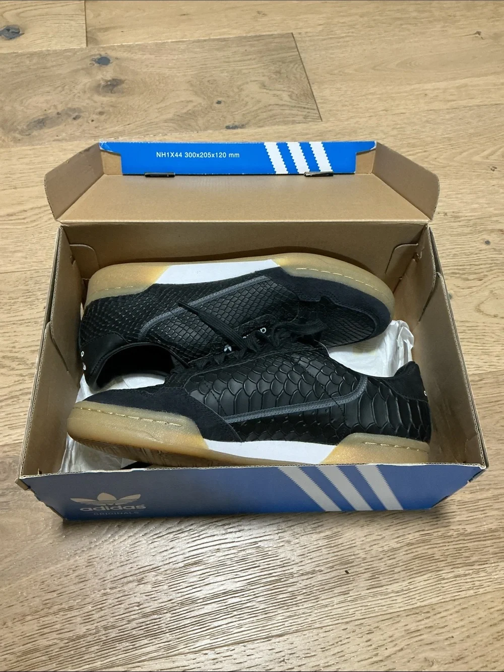 adidas Blue Men Shoe Box with White Three Stripes